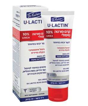 יו לקטין קרם טיפולי פורטה 10 אחוז לעור יבש במיוחד לטיפול אינטנסיבי ולהקלה מיידית ללא בושם לחות ל-24 שעות 75 מיליליטר